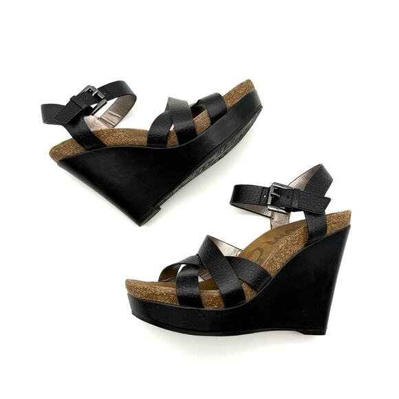Sam Edelman Black Leather Nelson Wedge 8.5 - Picture 1 of 16